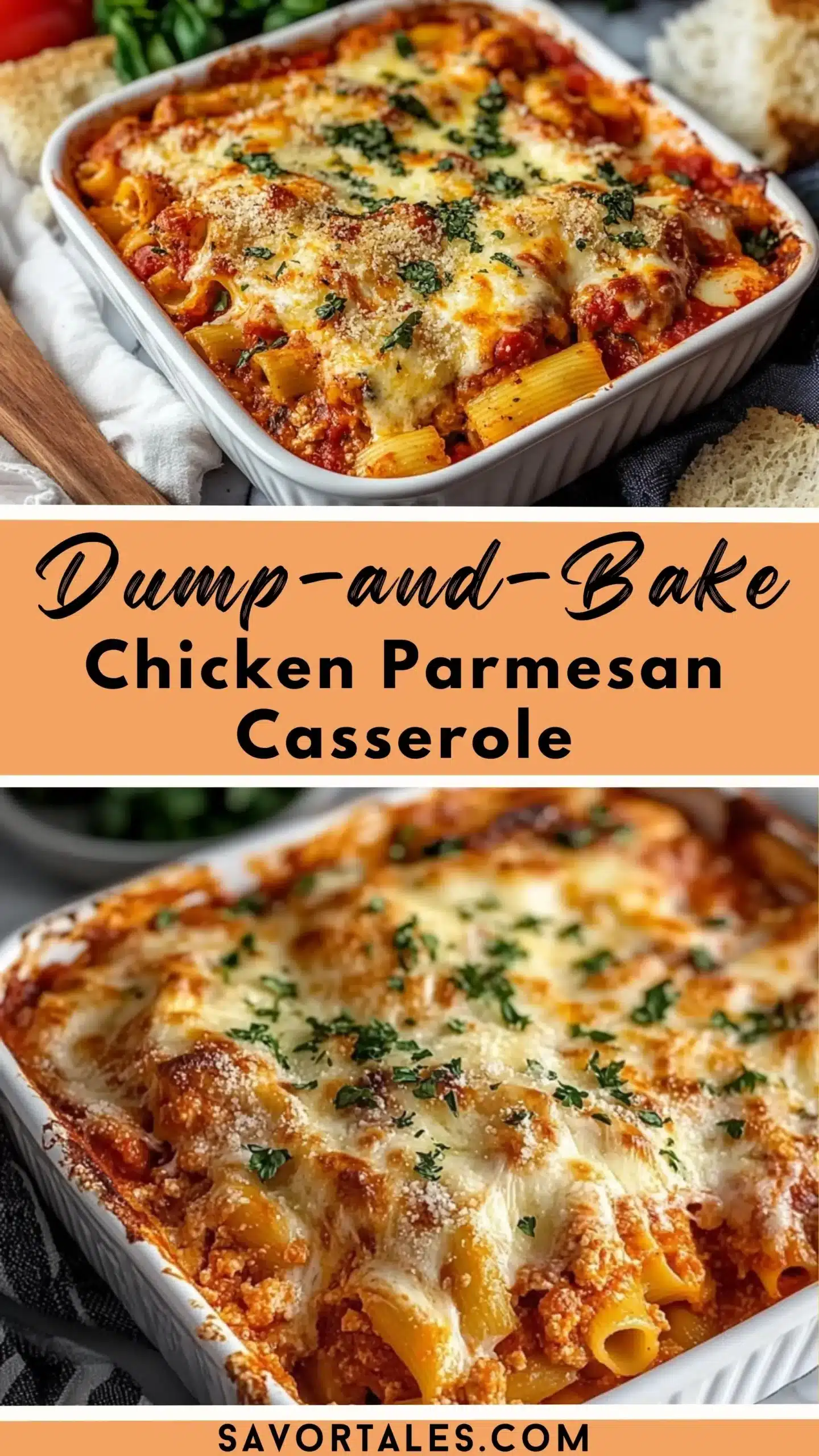 Dump-and-Bake Chicken Parmesan Casserole - Savortales