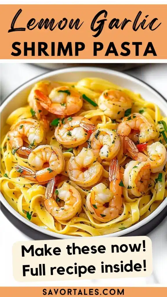 Lemon Garlic Shrimp Pasta - Savortales