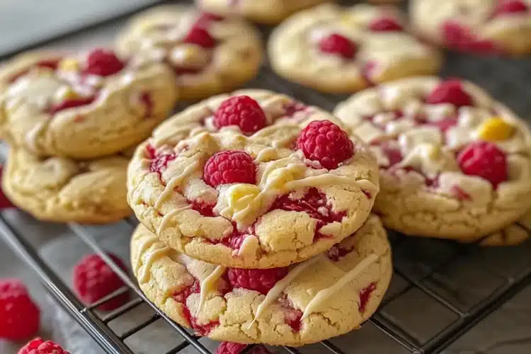 White Chocolate Lemon Raspberry Cookies - Savortales