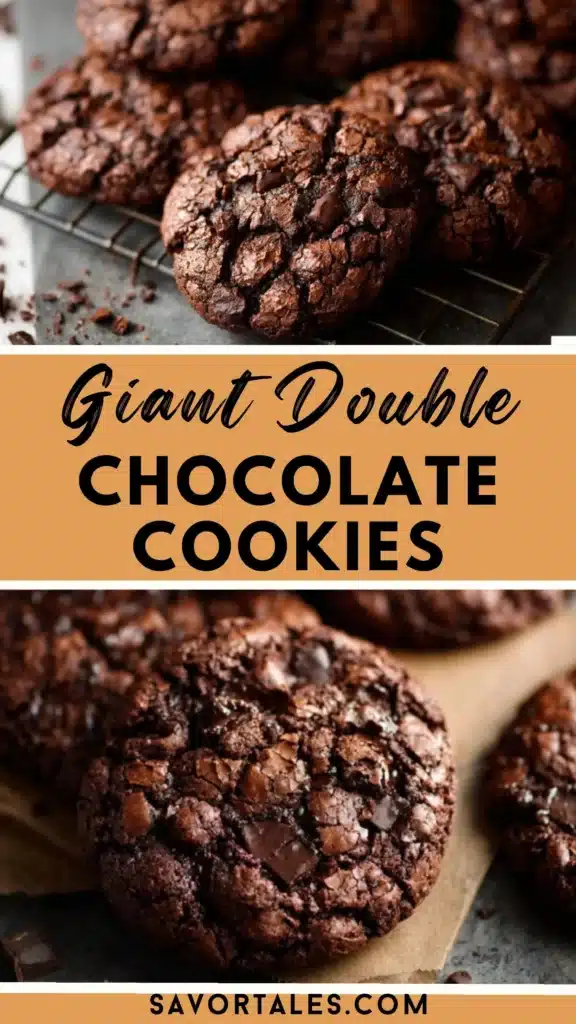 Giant Double Chocolate Cookies - Savortales
