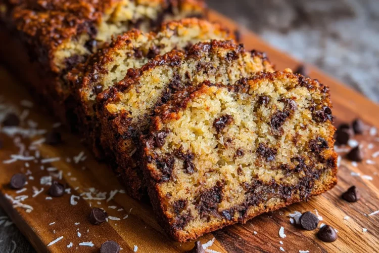 Coconut Chocolate Chip Banana Bread - Savortales