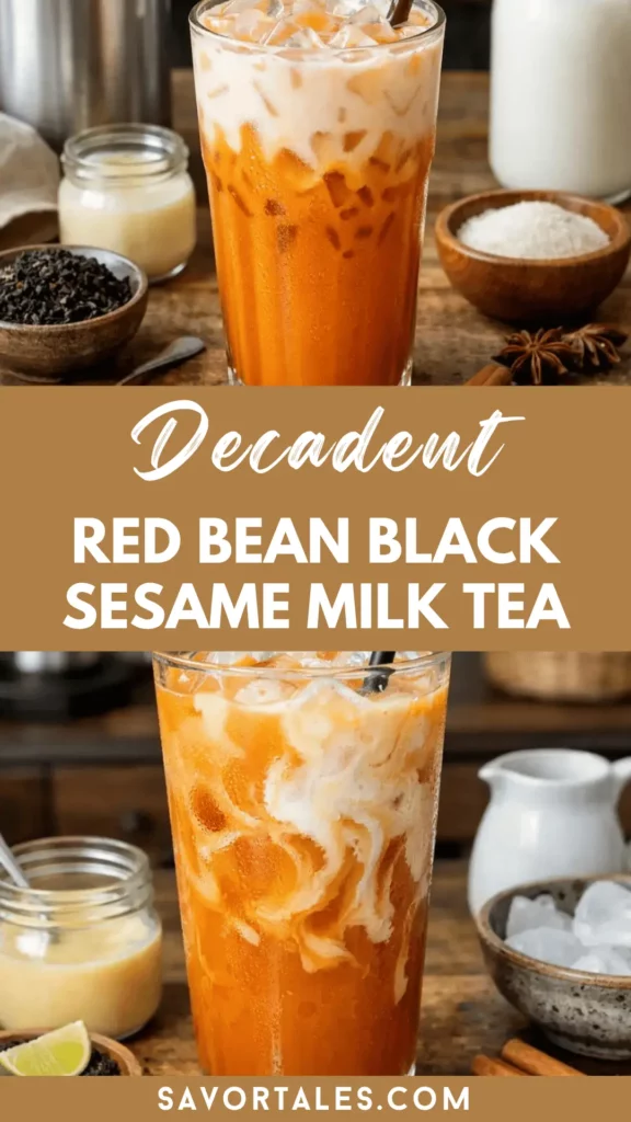Red Bean Black Sesame Milk Tea - Savortales